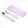ASOMIC Premium 316 Stainless Steel Toddler Utensils with Silicone Handles & Travel Case, Kids Spoon & Fork Set for Toddler Self Feeding at Daycare, Preschool & School, BPA-Free, Dishwasher Safe - color: Lavender