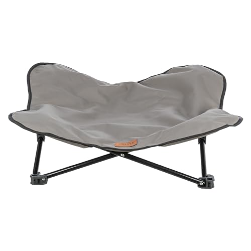 TRIXIE Camping Cot for Medium Dogs, Elevated Pet Travel Bed 34.6" x 34.6", Support Breeds up to 80 lbs, Portable Steel Frame Lounger with Cushioned Removable Topper, Foldable Design - size: Medium