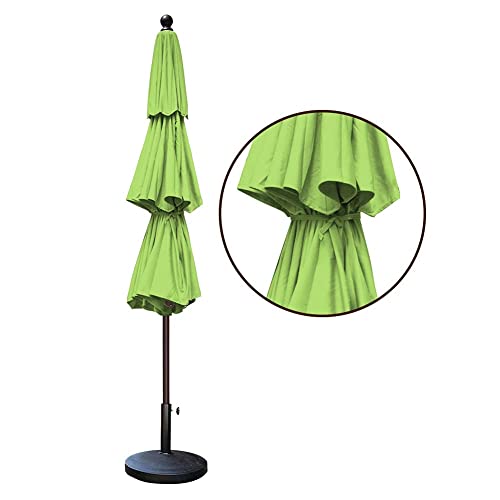 EliteShade USA 10-Year-Non-Fading 11ft 3-Tier Market Patio Umbrella, Commercial Grade Outdoor Table Umbrella with Cylinder Push-Up, Windproof & UPF 50+ UV Protection, Heavy Duty Ventilation for Garden, Deck, Pool, Backyard, Beach & Bistro, Macaw Green - c