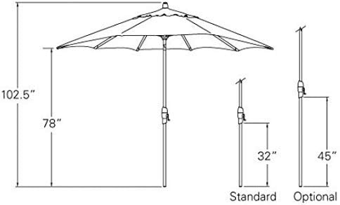 Treasure Garden Octagonal 9 ft Patio Umbrella - Outdoor Furniture Table Umbrella – Push-Button Tilt – Black Aluminum Frame (Obravia, Forest Green) - color: O'bravia Forest Green w/Black Frame, size: 9 FT Push Button Tilt