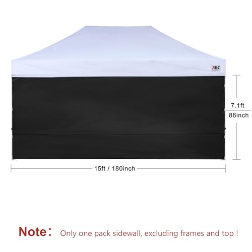ABCCANOPY Instant Canopy SunWall 10x15 FT, 1 Pack Sidewall Only, No Frame or Top, Black - color: Black, size: 10x15