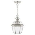 Livex Lighting 2152-91 Monterey 1-Light Outdoor Hanging Lantern, Brushed Nickel - color: Brushed Nickel