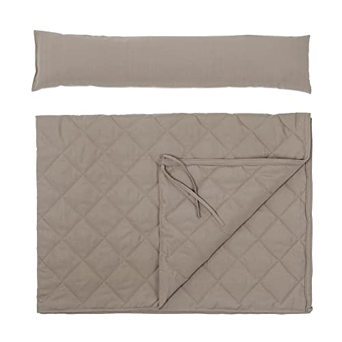 ANOW Double Hammock Pad and Pillow Set, 2 Person Polyester Hammock Pad, Light Brown - color: Light Brown
