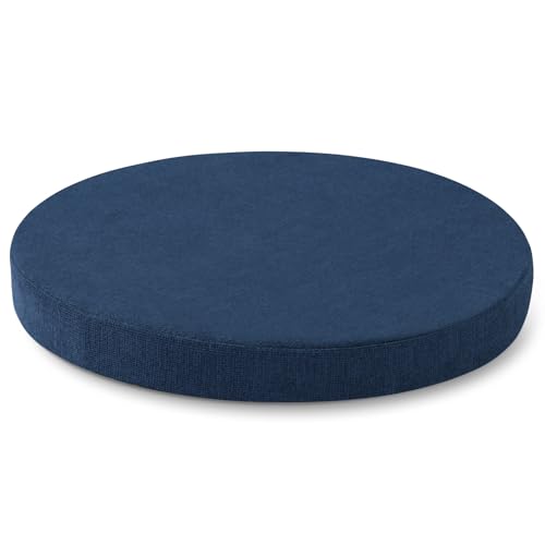 Tromlycs Round Chair Seat Cushion Pad 16 inch for Circle Bistro Chairs Non Slip Foam Cushion Navy Blue - color: Navy Blue, size: 16 inch