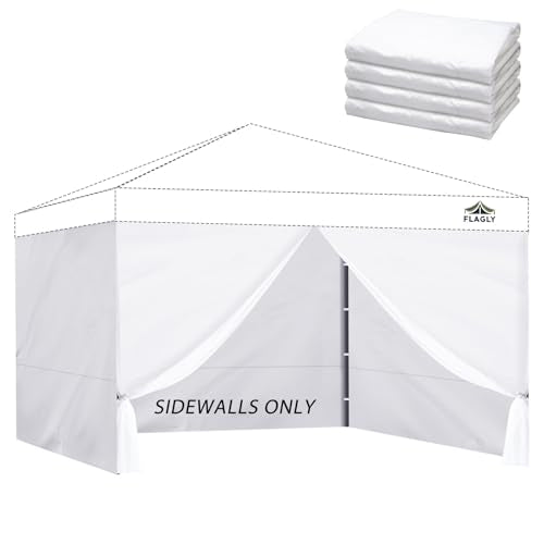 Instant Canopy Sidewalls for Pop Up Canopy Tent, 300D Waterproof Material for Outdoor Events, Vendor Booths, and Privacy (Sidewalls Only) (White, 12x12ft-4pcs) - color: White, size: 12x12ft-4pcs