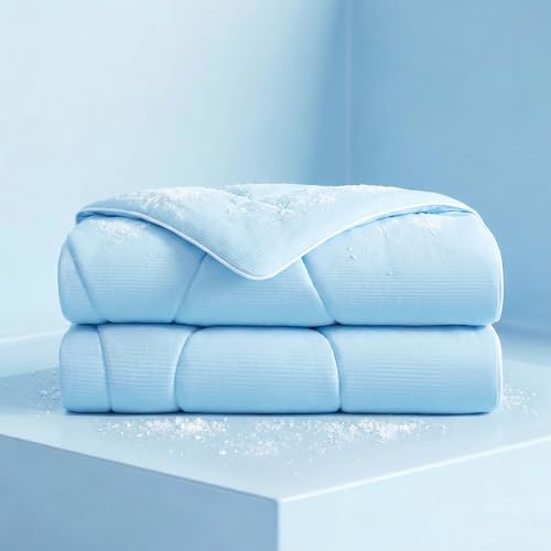 Luciphia Premium Cooling Dog Blanket Washable Q-MAX>0.5 Small Medium Large Pet Mat Puppy Cat Self-Cooling Soft Breathable Calming Throw for Sofa Crate Bed (Light Blue,25x35 inches) - color: Light Blue, size: 25x35 inches