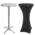 REDCAMP 24" Cocktail Table with Black Cover, Folding Round Bar Table Pub Table with Flip-Up Top for Parties Restaurant, 30" /45" Two Heights Adjustable - color: Black Cover Set, 1, size: 24" Round Table