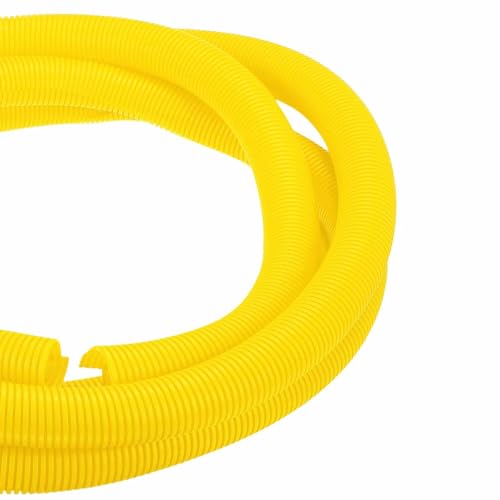 DMiotech 50ft Wire Loom Split Tubing 1 1/2 Inch(38.1mm) ID, Cord Protectors from Pet Flexible Conduit Cable Management for Office Home Garden, Yellow - color: Yellow, size: 1 1/2"-50ft