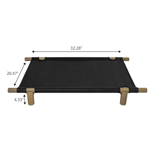 DBD5000C Chester 32" Modern Minimalist Wood Frame Elevated Outdoor Dog Bed, Ink/Light Teak - color: Ink/Light Teak
