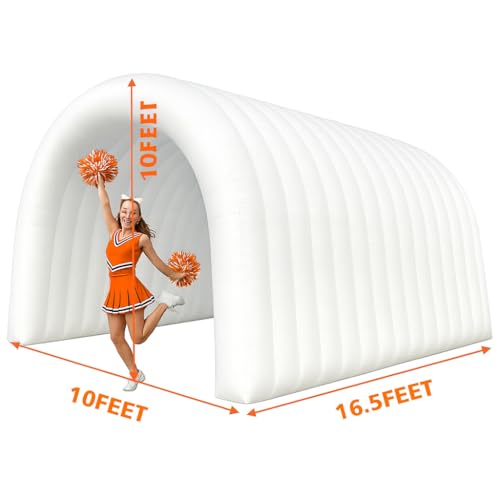 23x10x10FT Quick Setup Inflatable Tunnel Arch - for Sports Games, Trade Shows & Promotions (Blower Included) - color: White, size: 16.5FT