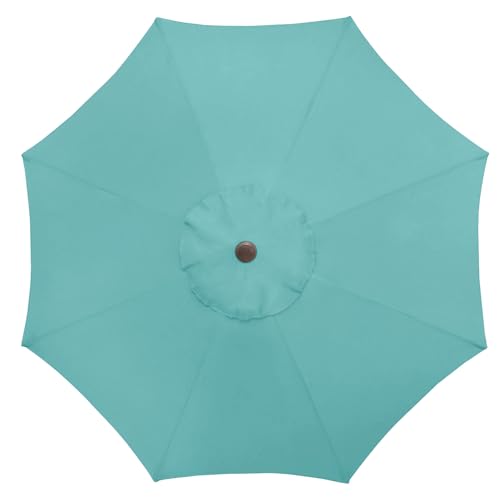 BrylaneHome Outdoor Tilt-And-Crank Umbrella With 8 Sturdy Steel Ribs Heavy Duty Fade-Resistant Tilting Shade Patio Garden Backyard Décor Pool Home - color: Haze, size: 9' Tilt-and-crank Umbrella