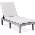 Best Choice Products Outdoor Lounge Chair, Resin Patio Chaise Lounger for Poolside, Backyard, Porch w/Seat Cushion, Adjustable Backrest, 5 Positions, 330lb Capacity - Gray/White Sand - color: Gray/White Sand
