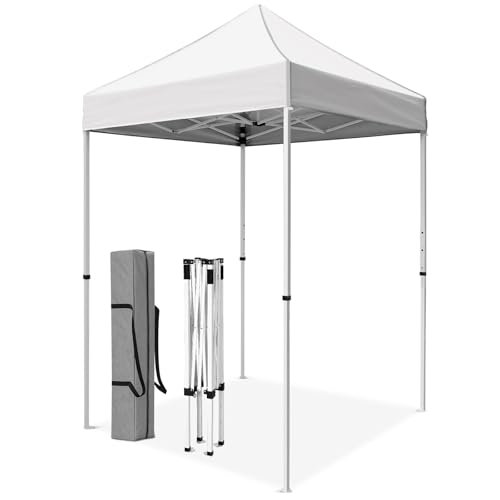 5x5 Pop Up Canopy Tent, Instant Portable Beach Canopy, Outdoor Tent with Carry Bag for Camping, Sports, Tailgating, Events, White - color: White, size: W/O Wall