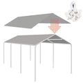 Thanaddo 10 x 20 Ft Carport Replacement Canopy Cover Garage Top Tent Shelter Tarp with Free 44 Ball Bungee Cords,Grey(Only Cover, Frame Not Include) - size: 10x20 grey