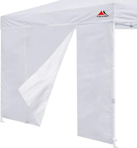 SCOCANOPY Door for 10x10 Canopy Frame Two Central Zipper Design for Easy Entry and Exit,1 Pack Sunwall Only,Silver - color: Silver, size: 10X10