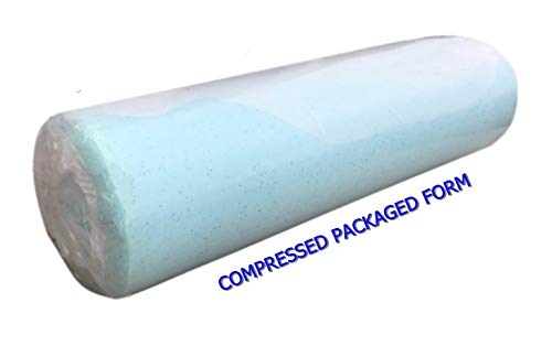 Pet Dog Bed Blue Cooling Gel Infused High Density Solid Memory Foam Pad (55x47x4 inches (2pack)) - color: Blue, size: 55 x 47 x 4 in gel infused (Pack of 2)
