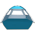 COMMOUDS Beach Tent Sun Shade for 3/4/6/8 Person, UPF 50+ Beach Sun Shelter Canopy Tent, Lightweight, Easy Set Up and Carry - color: Blue, size: 3 Person