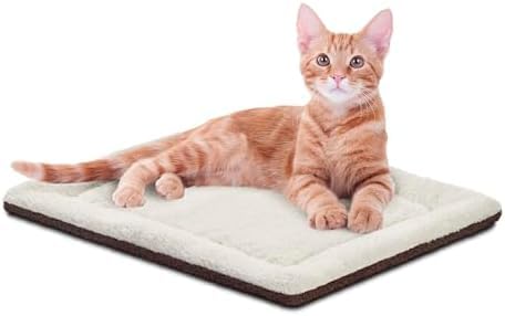 K&H Pet Products Self-Warming Cat Bed Pad,Self Heating Pad for Outdoor Cat Houses,Warming Mat for Indoor Pet Beds&Furniture,Reversible Blanket,Washable-Small 21 X 17in Oatmeal/Chocolate,(Pack of 6) - color: Oatmeal/Chocolate, size: 21 X 17 Inches (Pack of