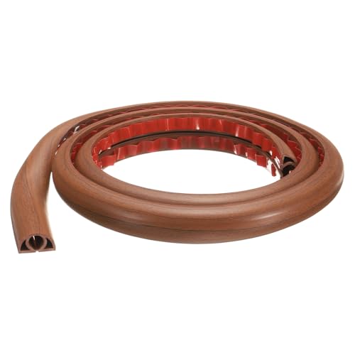 HARFINGTON 4ft Cord Cover Floor W0.3 x H0.3 Inner Channel PVC Hide Extension Cable Floor Wire Hider Wire Covers Protector for Prevent Cable Trips Cables Management, Wood Brown - color: Wood Brown, size: W0.3"xH0.3"x4ft