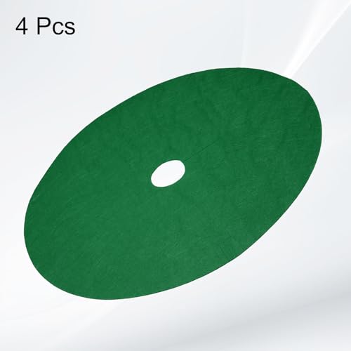 HARFINGTON 4pcs Tree Mulch Ring 24.4 Inch Non-Woven Round Tree Protector Weed Barrier Mat Plant Cover Rings for Weed Grass Control Root Protection, Green - color: Green, size: 24.4