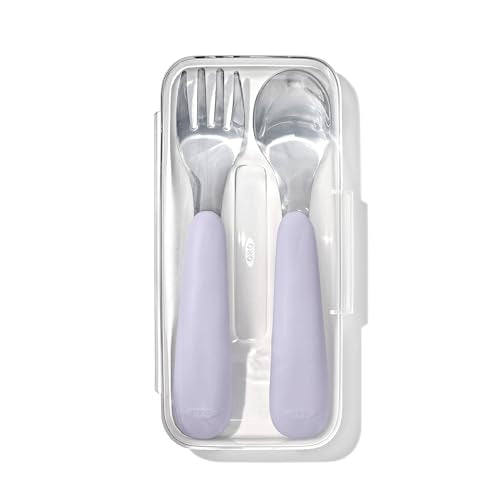 OXO Tot On-The-Go Fork and Spoon Set - Lilac - color: Lilac