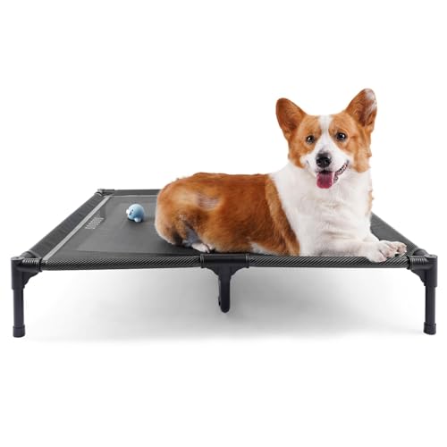 suddus Elevated Dog Bed Waterproof Outdoor, Portable Raised Dogs Beds, Dogs Beds Off the Floor, Dog Bed Easy Clean Indoor or Outdoor Use, Large, Grey - color: Grey, size: L (36"l X 30"w X 7"h)