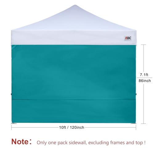 ABCCANOPY Instant Canopy SunWall 10x10 FT, 1 Pack Sidewall Only, No Frame or Top, Turquoise - color: Turquoise, size: 10x10