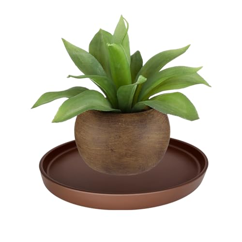 2 Pack Ceramic Plant Saucer Pot Tray 6 Inch, Planter Saucers 4 5 6 7 8 9 10 11 12 13 Inch for Indoors Outdoor, Durable Sturdy Flower Drainage drip Water Tray for Glazed Pots Base (6.4 Inch-Brown) - color: Brown, size: 6.4in 2pack