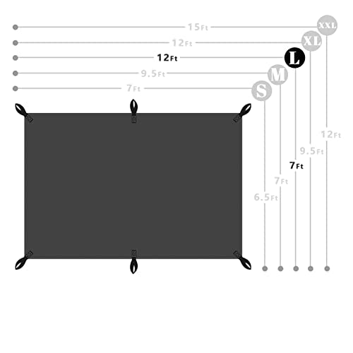 20 Mil Black Waterproof Tarp 7×12ft Heavy Duty Canvas Cover for Outdoor All Weather Oxford Tarpaulin for Truk Bed Roof, Boats, Pool, Woodpile, Robust, Rip & Tear Proof - size: 7x12ft