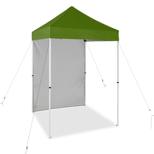 EAGLE PEAK Pop up Canopy 5x5, Outdoor Portable Canopy Tent with One Removable Sunwall, Carry Bag Included, Grass Green - color: Grass Green