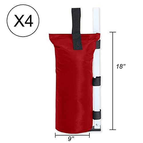 ABCCANOPY Canopy Weights Set of 4-120LBS Sand Bags for Pop up Tent, Weight Bags for Outdoor Gazebo, Trampoline, Pergola, Red (Without Sand) - color: Red, size: 120lbs