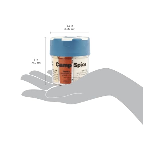 Coghlan’s Multi-Spice Shakers – Compact 6-in-1 Seasoning Containers for Camping, Travel, BBQ & Everyday Cooking – Lightweight, Portable, Mess-Free Design – Made in USA