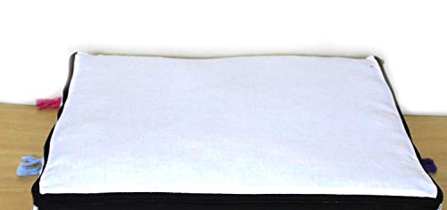 ICC Large Square Cotton Mandala Cushion Cover Hippie Ottoman Pouf Cover Daybed Floor Pillow Cover with Heavy Duty Zipper Seating Ottoman Poufs Dog-Pets Bed (White Flower Gold, 18" Square) - color: White Flower Gold, size: 18" x 18" (Pack of 1)