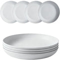 4 Pcs Wheat Straw Dinner Plates, 7.8 Inch Unbreakable Reusable Plastic Plates, Microwave & Dishwasher Safe, Lightweight Salad Dishes for Kitchen Camping, BPA Free (Gray) - color: Gray