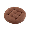 Meditation Floor Pillow, Round Floor Cushions for Adults, Button Tufted Seat Cushions for Yoga Tatami Living Room, Brown, 22 x 22 x 4 in