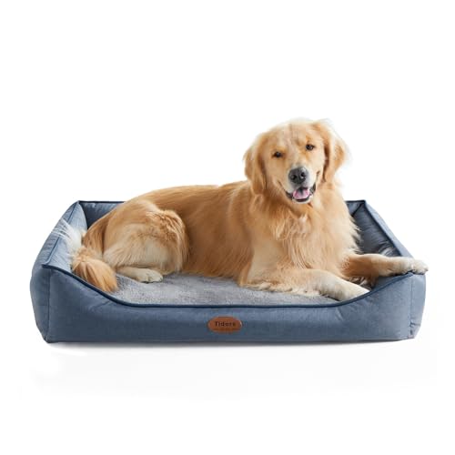 Tidore Orthopedic Dog Beds for Medium Dogs, Durable Egg Crate Foam Sofa Dog Bed wit Washable Removable Cover,Waterproof Lining,Pet Bed for Large Dogs (Denim Blue, 39.4" L x 31.5" W x 7.4" Th) - color: Denim Blue, size: 39.4"L x 31.5"W x 7.4"Th