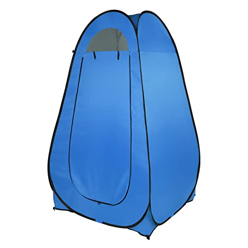 Portable Pop Up Shower Privacy Tent,Lightweight 1-2 Person Toilet Shower Tents,Changing Room Dressing Tent,Waterproof Camping Shower Tents,with Carry Bag,for Picnic Beach Hiking Fishing (Blue) - color: Blue