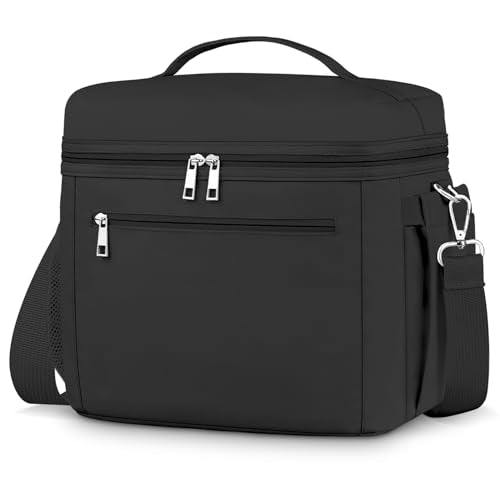 DALINDA Insulated Lunch Bag Lunch Box for Women Men,Leak-Proof Cooler Bag Lunchbox Lightweight for Work Picnic,Study,Beach,Camping,Travel - color: Black, size: 13L Large · Slightly Larger