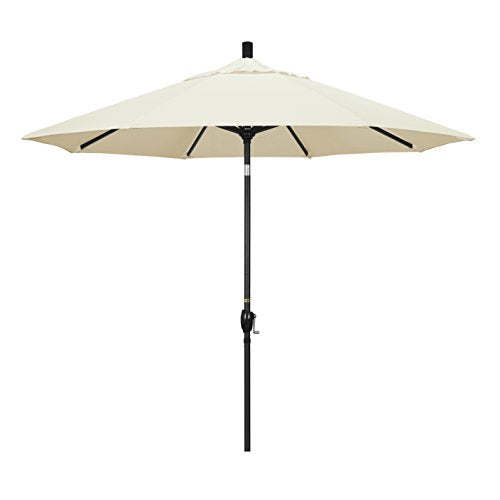 California Umbrella GSPT908302-5453 9' Round Aluminum Market, Crank Lift, Push Button Tilt, Black Pole, Sunbrella Canvas - color: Canvas