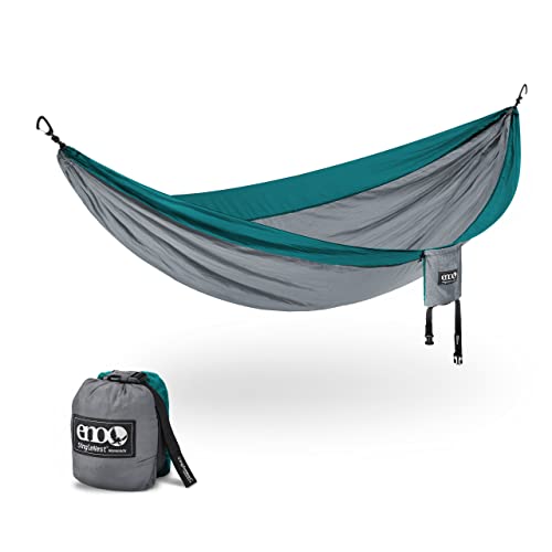 ENO, Eagles Nest Outfitters SingleNest Lightweight Camping Hammock - color: Grey | Seafoam
