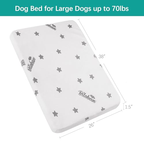 Biloban Waterproof Dog Beds for (Large) Dogs, Washable Mat Pad, Memory Foam Dog Beds & Furniture for Small/Medium Large/XL/XXL Pet with Removable Cover (Light Grey) - color: Light Grey