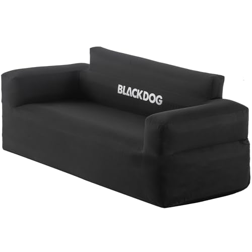 BLACKDOG 2-Person Inflatable Camping Sofa with Built-in Rechargeable Pump, 660lbs Heavy Duty Air Couch, Portable 300D Oxford Fabric Blow Up Loveseat for Outdoors, Backyard, Beach & Indoor Lounge