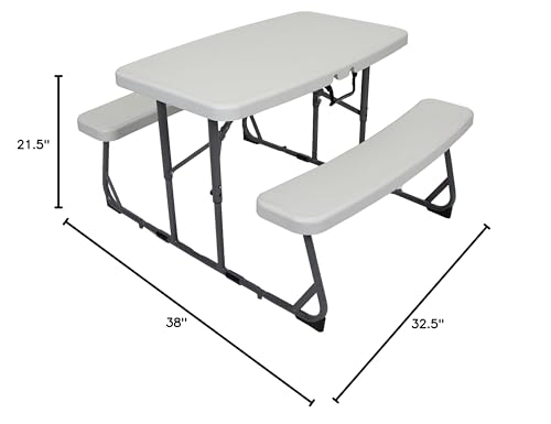 Stansport Compact Portable Kids Picnic Table – Foldable Space-Saving Design with Locking Legs – Lightweight Children’s Picnic Set for Travel, Parks, Campsite – Durable Steel Frame & Easy Clean Surface - style: Kids