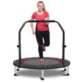 HYD-Parts 40" 48" Mini Trampoline for Adults and Kids Exercise Rebounder with Adjustable Bar Fitness Trampoline Indoor Max Load 330 440lbs - color: Red-40in