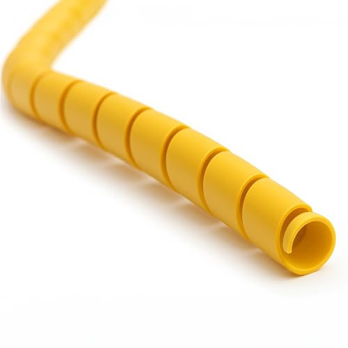 Electriduct 1/2 Inch Heavy Duty Spiral Wrap HDPE Flexible Plastic Cable Sleeve Hose Protector 25 Feet - Yellow - color: Yellow, size: 0.5 in - 25 ft