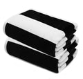 COTTON CRAFT Oversized XXL Beach Towel - 2 Pack 35x84 - The Big Kahuna 7 Foot Extra Large Beach Blanket Towel - Big & Tall - Huge 100% Cotton Velour Soft Luxury Pool Bath Towel - Cabana Stripe Black - color: Cabana Stripe - Black, size: 2 Pack - 35x84
