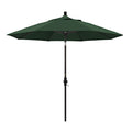 California Umbrella 9' Round Aluminum Market Umbrella, Crank Lift, Collar Tilt, Bronze Pole, Hunter Green Olefin - color: Hunter Green