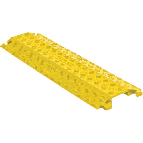 Checkers 1 Channel 3' Long Light Duty Drive Over Cable Protector for Multiple 1" Lines - Floor Cable Cover for Walkways and Driveways - Made in The USA from Durable Polyurethane - Yellow - FL1X4-Y - color: Yellow