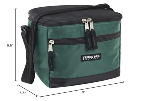 6 Can Cooler Bags Insulated Soft Cooler Lunch Bag for Men, Waterproof Leak Proof Cooler Bags Insulated - color: Black on Green