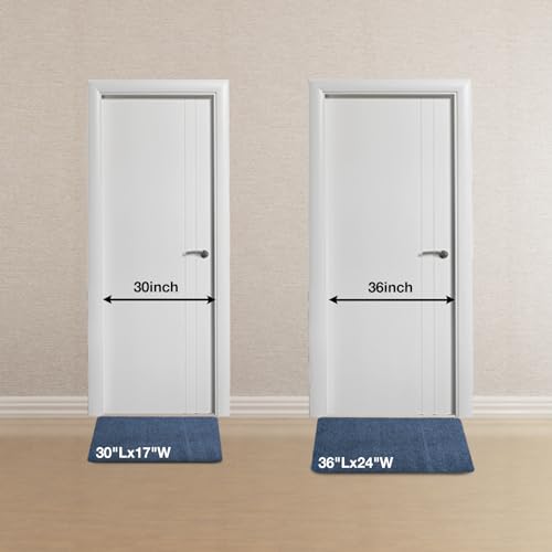 Door Mats-Thin Indoor Doormat-3' X 2' Large Front Door Mat for Outside-Non-Slip Entryway Rug-Low Profile Absorbent Doormat for Entryway Patio, Porch Garage, 36'' X 24'' - color: Blue, size: 2' x 3' (Rectangular)